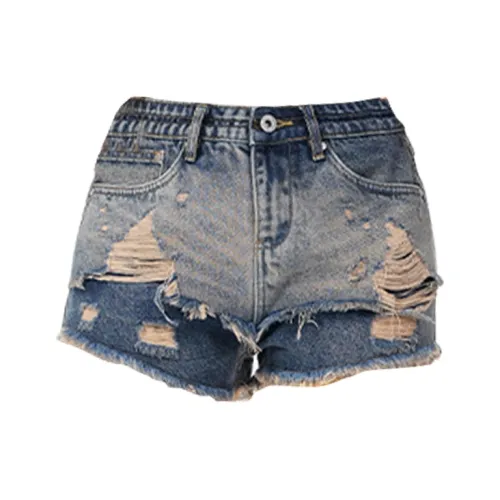 ZAVK [Винтажный синий] Женские джинсовые шорты