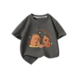 [Капибара 100% хлопковая футболка] Серый