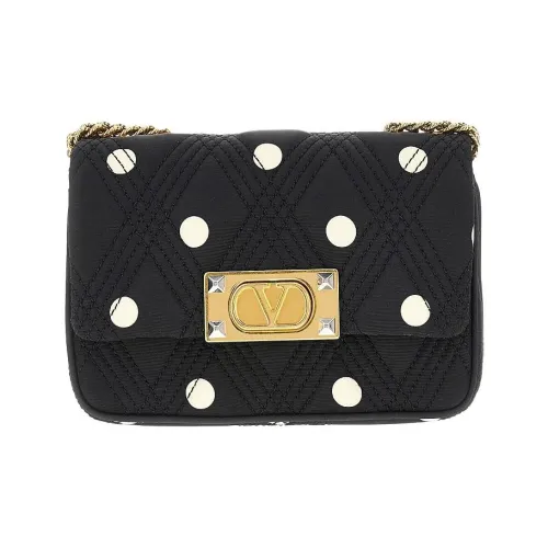 Valentino Garavani Ромб Лоскутное шитье Саржа Сумка на плечо Маленькая Женская Черная
