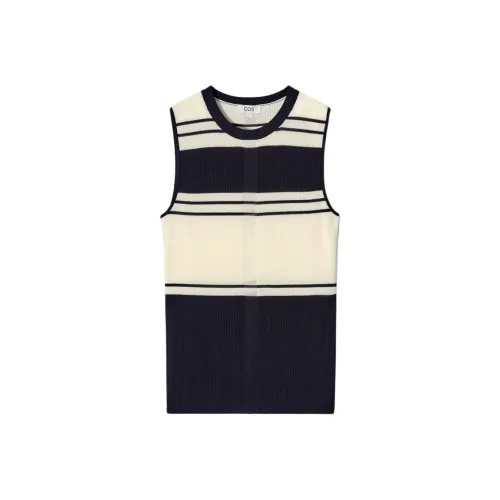 COS Темно-синий/Сливочный/Полосы Женские Майки