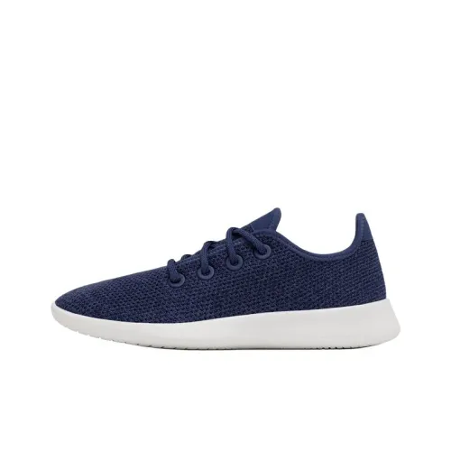 Allbirds Tree Runner Кэжуал Низкий Топ Темный Индиго Пузырьки Белое Подкладочная Ткань Женские