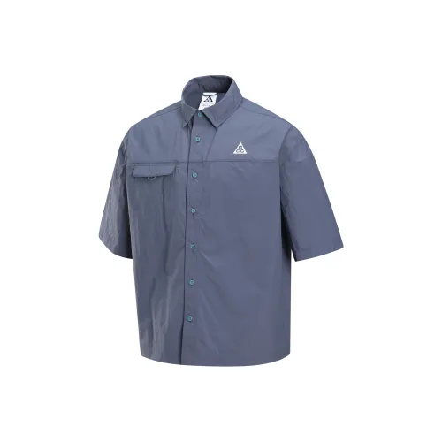 Nike ACG 'ORB Weaver' Repel Рубашка Мужская Молния Синий Дымчатый Синий Белый Верх