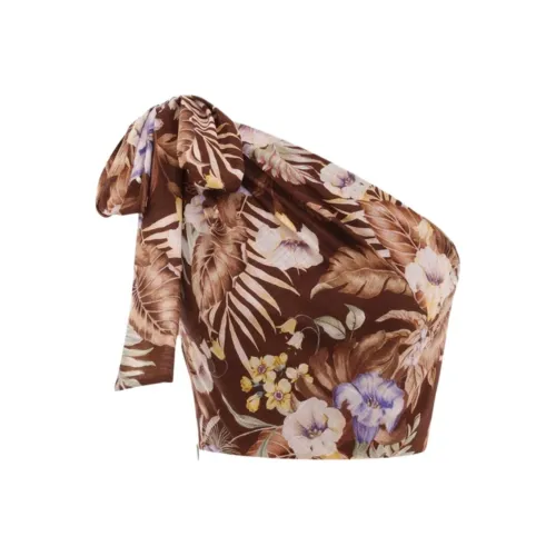 Zimmermann SS25 T Рубашка Женская Шоколад