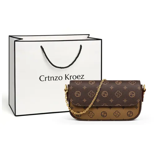 Crtnzo Kroez Сумка через плечо из синтетической кожи маленькая квадратная сумка стандартная женская кофейного цвета