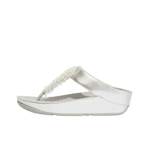 FITFLOP Резиновая подошва устойчивая к истиранию шлепанцы женские серебряные