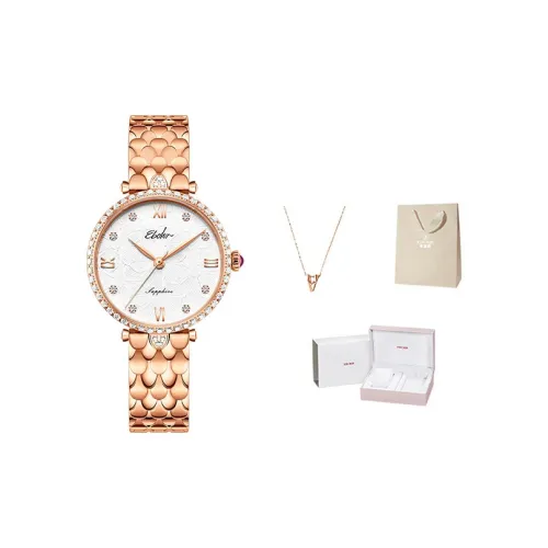 EBOHR В одном стиле Store Эксклюзив Кварцевый механизм Нержавеющая сталь Ремешок Часы Женские часы Белый циферблат