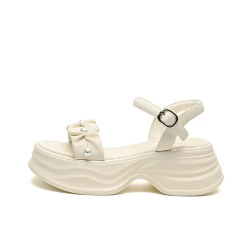 FIVE PLUS One Ремень Сандалии 6 см Женские Бежевый