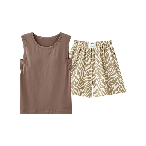 QIAOJIAREN Шоколад Женские Пижамные Комплекты