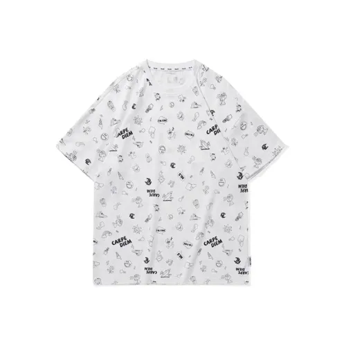 QIAODAN T-Рубашка Мужская Черная Jordan Белая С Принт