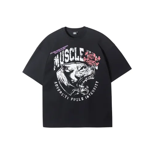 Muscle Dog Черные Мужские T-Рубашки