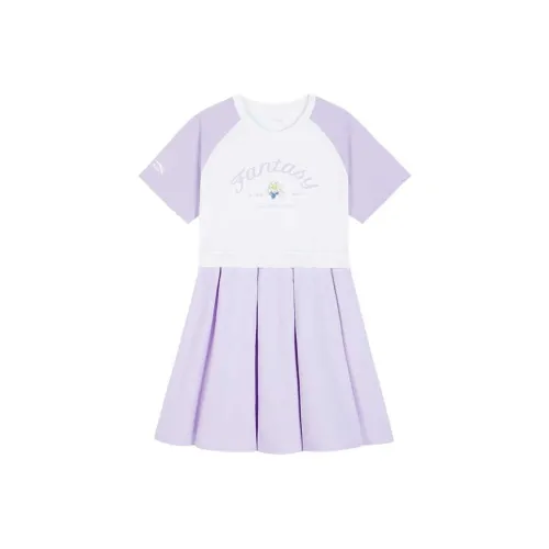 Antakids Детское платье чистый белый таро фиолетовый