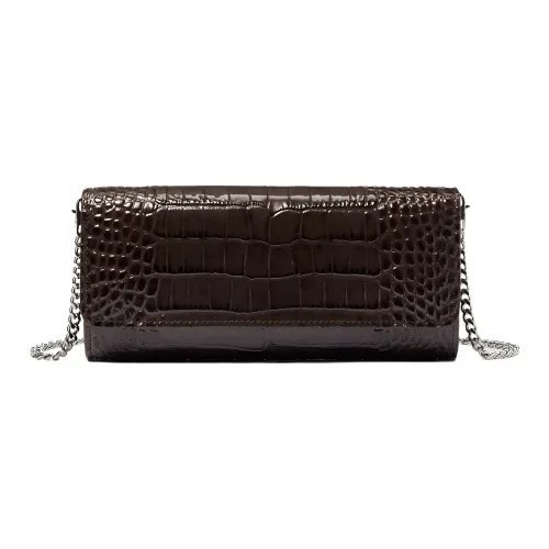 MICHAEL KORS Крокодил Тисненый Лакированная кожа Клатч Женские Шоколад