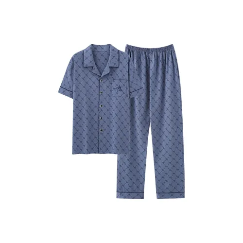 MULONGSHIJIA Стальной синий Мужской Пижамные комплекты