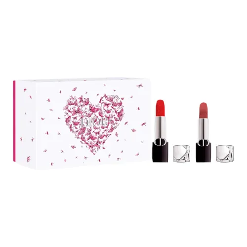 DIOR Огонь Синее золото Лимитированная подарочная коробка Помады Велюр Smudge PROOF 3,5г+3,4Г 3,4Г+3,4Г