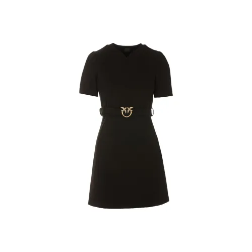 PINKO Черное Женское Короткое Платье с Рукавами