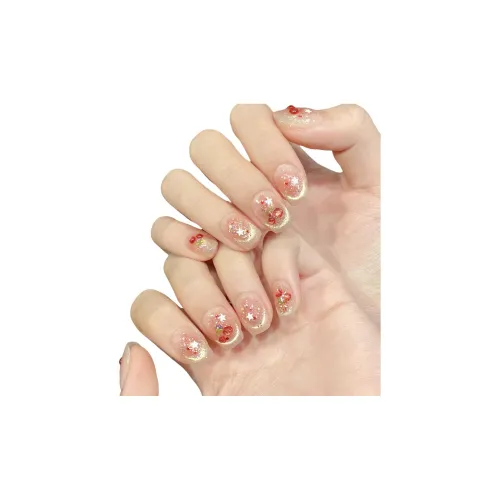 XIAMEIYU Любимый Вишня Французская Улыбка Кошачий глаз 3D-эффект Ручной Рисунок Мягкий Поддельный Ногтей