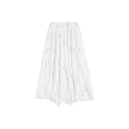 Hao Zhilang Повседневный Длинный Юбка Женская Белая