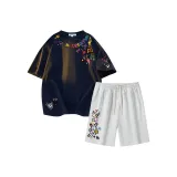 Темно-синий и белый, серый