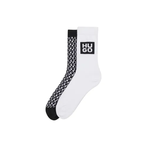 HUGO BOSS 2 шт черный+белый женские носки MID до икры