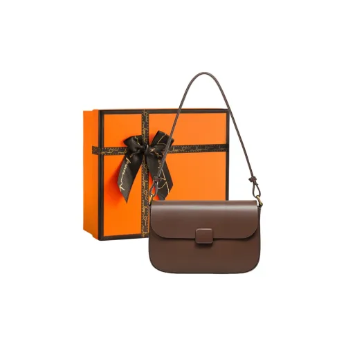 OUBOTE Сумка из коровьей кожи Tofu плечевая сумка женская коричневая