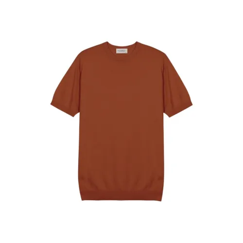 JOHN SMEDLEY Мужская футболка кирпично-красного цвета