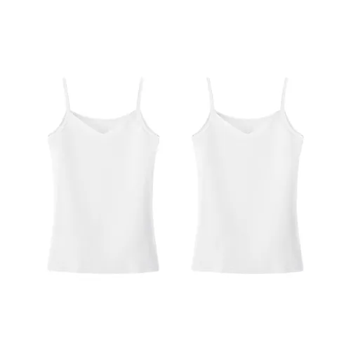PL 2 шт PL Антибактериальный V Шея Камисоль Белый Женские Камисоли