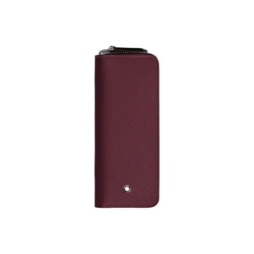 MONTBLANC Коровья кожа крупнозернистая текстура сумка для путешествий женская бордовый красный