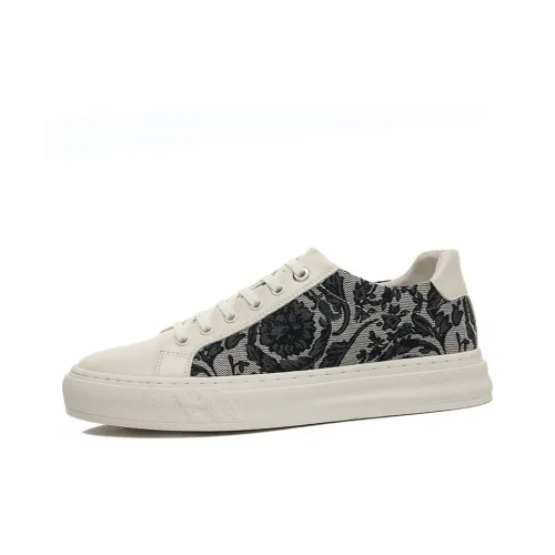 SENJIALUO Противоскользящие Устойчивые к износу Легкие Дышащие Низкие Кроссовки для скейтбординга Мужские Белые