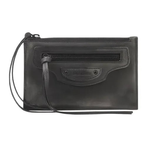 Balenciaga Телячья кожа Кошелек для карт Унисекс Черный