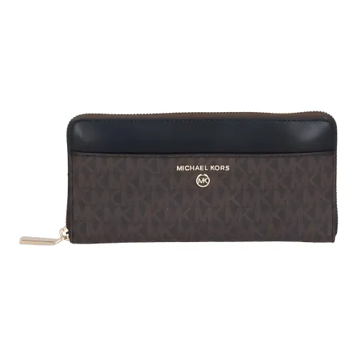 MICHAEL KORS PVC Поливинилхлорид Клатч Кошелек Стандартный Женский Темно-коричневый и Черный