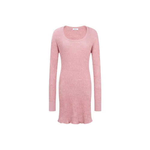 FERRAGAMO FW25 Длинное платье с длинным рукавом женское розовое