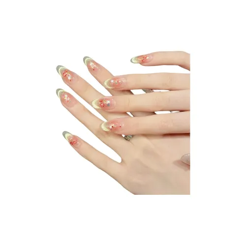 XIAMEIYU Любимый Вишня Французский Улыбка Кошачий глаз 3D-эффект Ручной рисунок Мягкий Заклепка Овал Розовый Размытый Французский