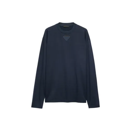 PRADA Темно-синие мужские футболки T