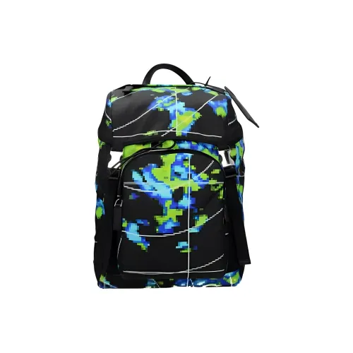 PRADA Кожа С принтом Рюкзак Унисекс Черный многоцветный