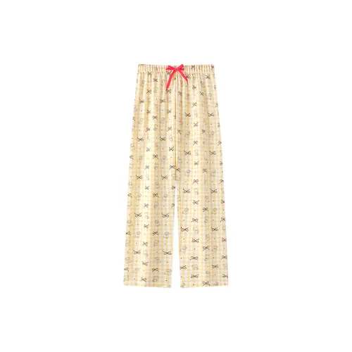 Gongdie Желтые Женские Пижамные Брюки