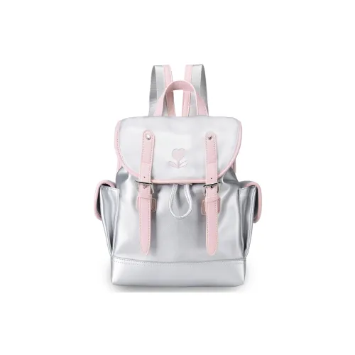 LOVVVVE ПУ (полиуретан) Рюкзак Стандартный Женский Серебряный