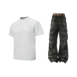 Белый, серый + многоцветный штаны