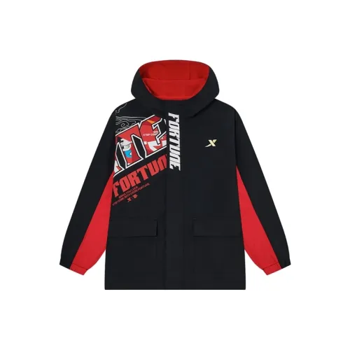 XTEP Чисто черный Школьный возраст Детские софтшелл-куртки