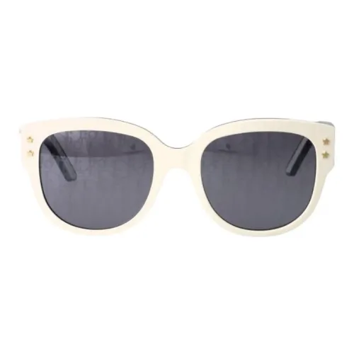 DIOR Ацетат Круглые Солнцезащитные очки Унисекс Белый