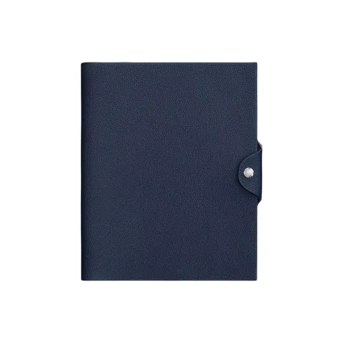 HERMES Ulysse Коровья кожа Togo Защитный чехол Средний размер Унисекс 7K BLEU Abysse Глубокое море Синий