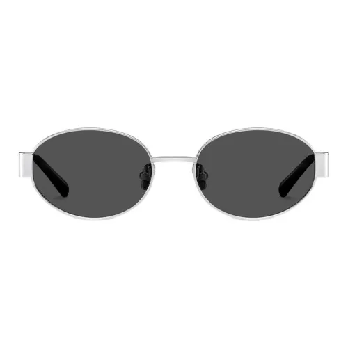 CELINE Металл OVAL SUNGLASSES Женские Серебряный