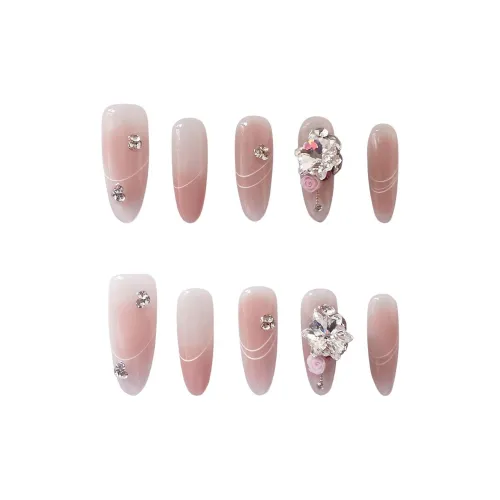 JOLLY BULL Ледяной Прозрачный STACK Ромб False Nail Миндаль MID Длина (размер в длину) Румяна Градиентный Кошачий глаз