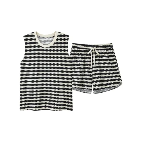 Pretty lady Черно-белые полосы Женские Пижамные комплекты