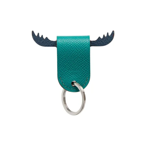 HERMES Коровья кожа Bag Charm Сумка Аксессуар Унисекс Павлин Синий