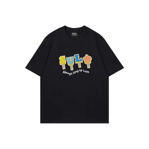 STAY UP LATE Черная унисекс футболка
