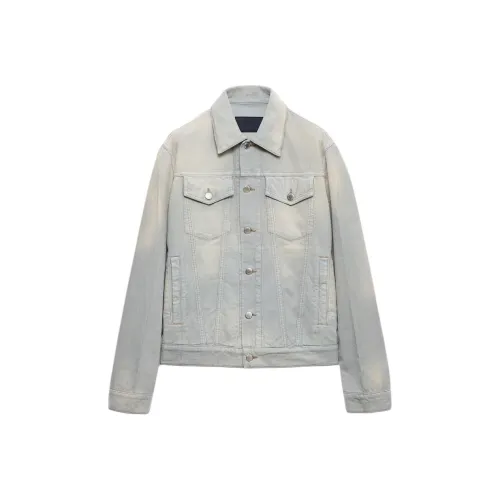 PRADA FW25 Denim Jacket Men's Light Blue