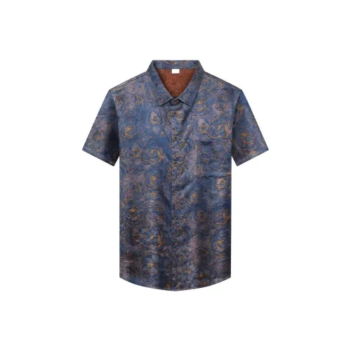 MH Золотисто-синие Мужские Рубашки