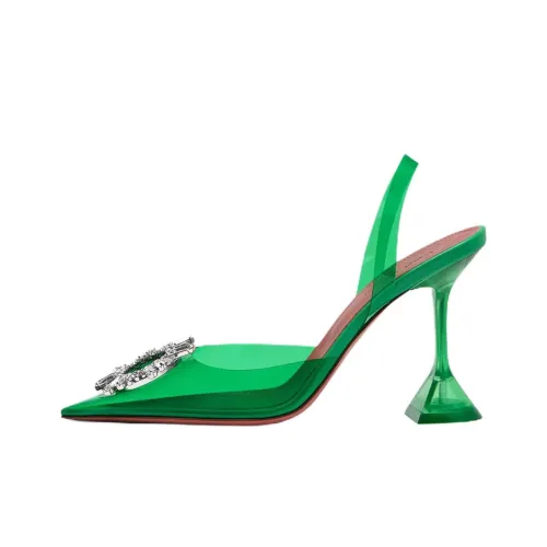 AMINA MUADDI Begum Каблук в форме бокала Высокие каблуки 9,5 см Женские Жадеит Зеленый