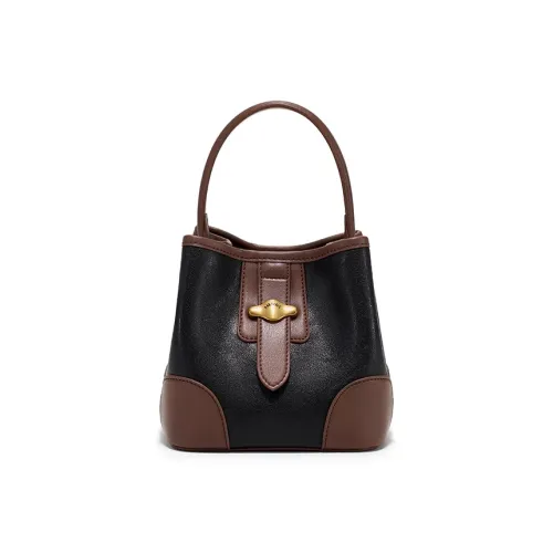 Simedin Коровья кожа Одно плечо Сумка Маленькая Женская Глубокий черный Туманно-синий