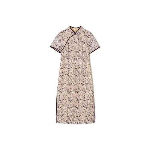 Mapping Розовые цветы Основа Женские Ципао